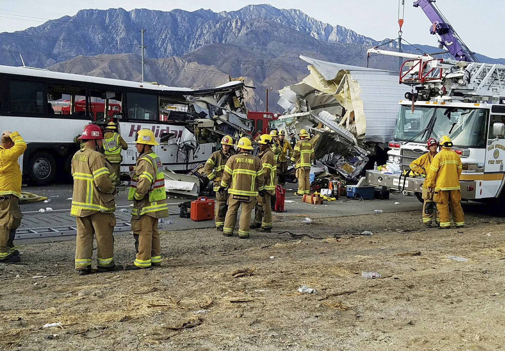 Calif. crash of tour bus, semi-truck kills 13, injures 31 others