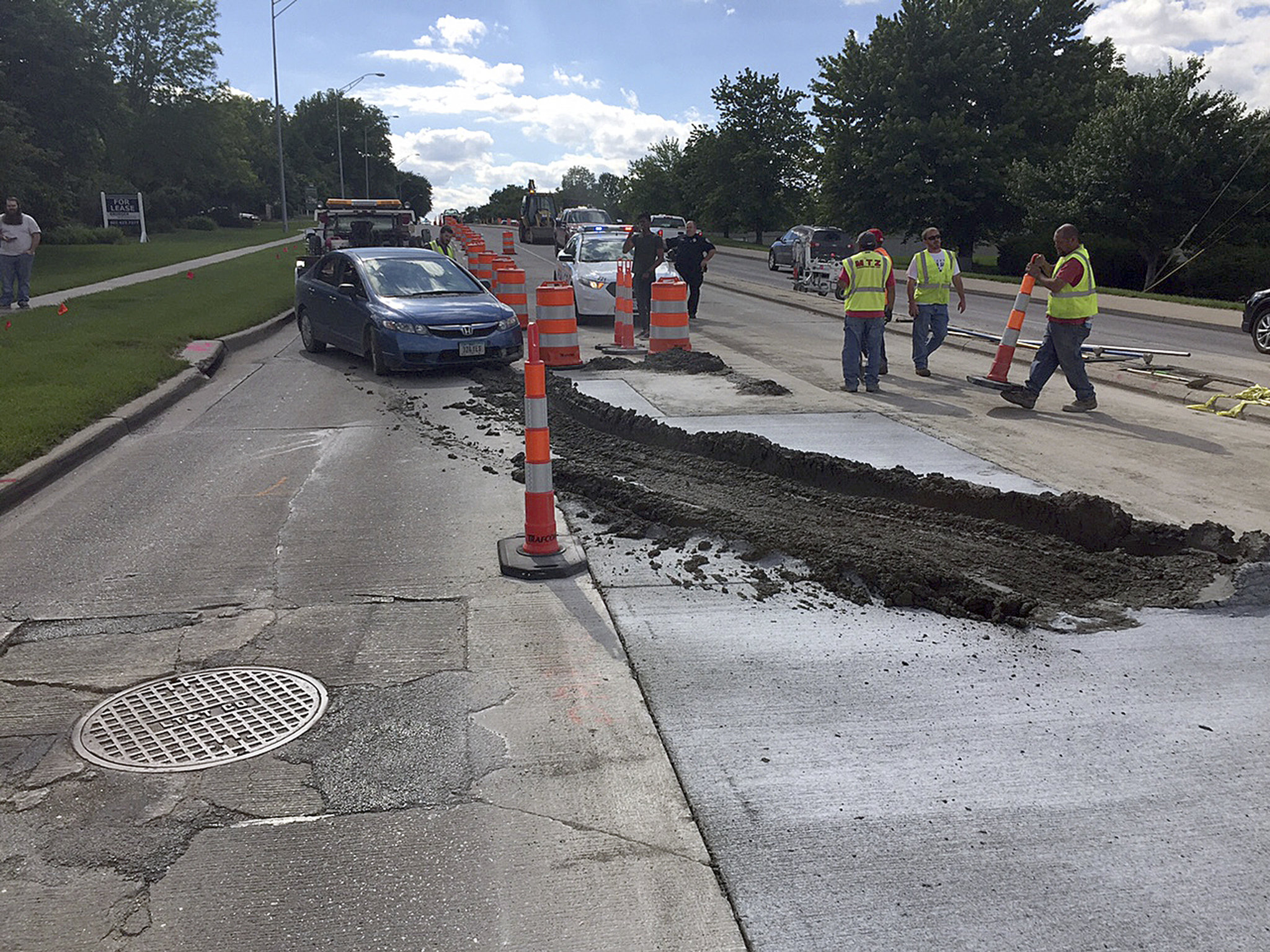 Man who drove into fresh concrete responsible for $10,000 repair, Nebraska official says