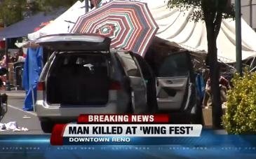 Nevada police kill fleeing driver who crashed mini-van at chicken-wing fest