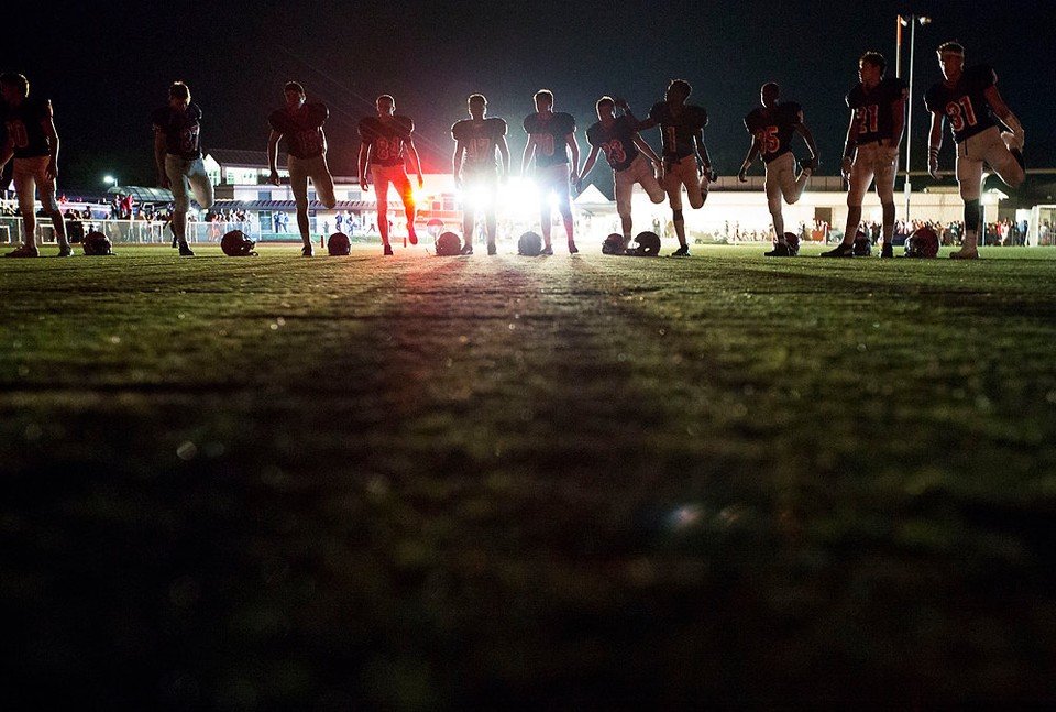 No power? No problem at this high school football game