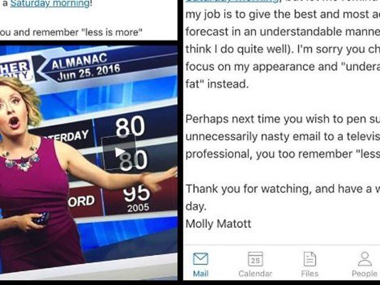 CNY Central meteorologist Molly Matott fires back at body shamer: 'Girl bye'