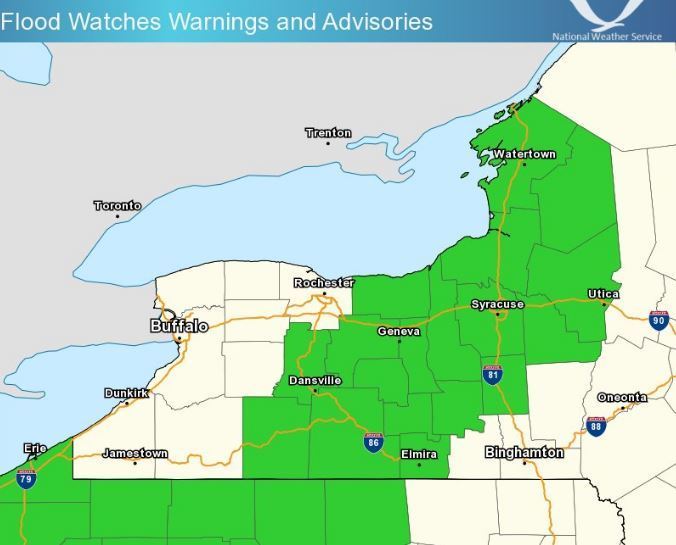 Flash flood watches issued for large swath of Upstate NY as big storm