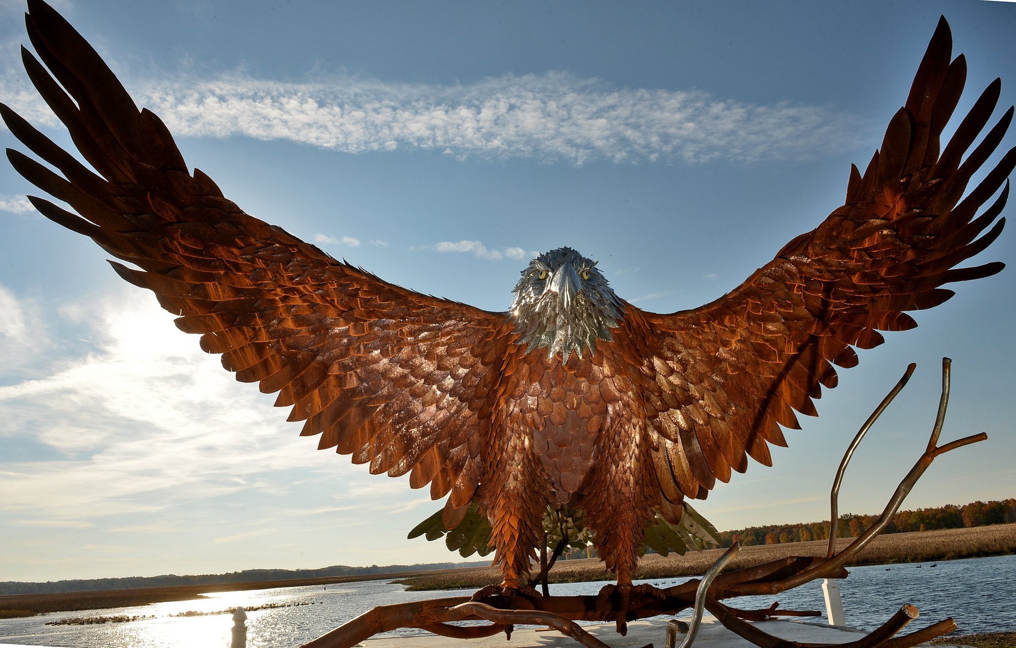What's with the huge bald eagle statue off the NYS Thruway at Montezuma