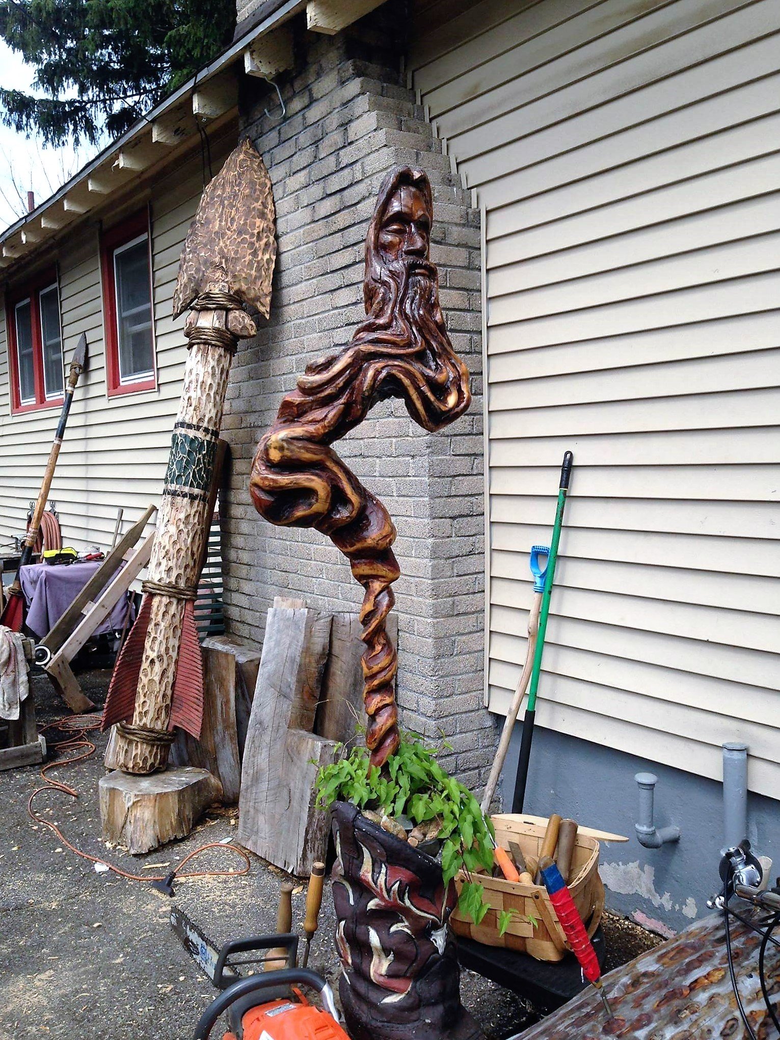 Do you recognize these wooden sculptures stolen from Oneida County yard?
