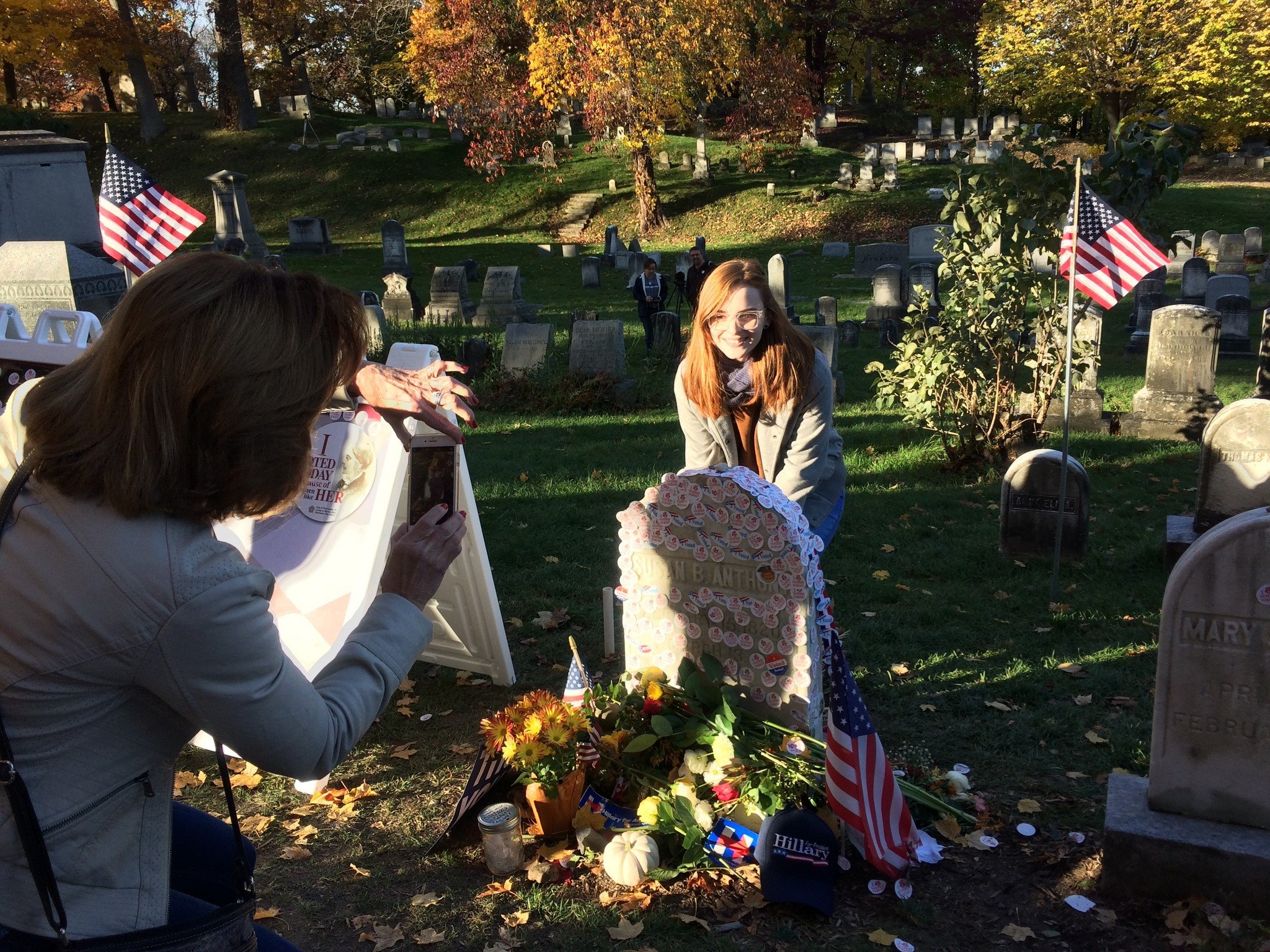 Hundreds visit Susan B. Anthony grave on Election Day (video)