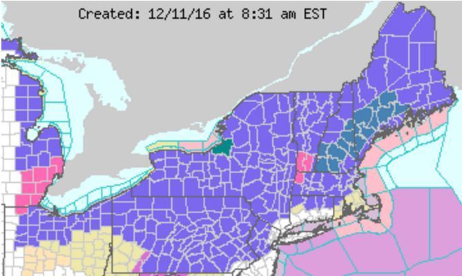 Another storm sweeps into Upstate NY today; 2 to 6 inches of wet snow possible