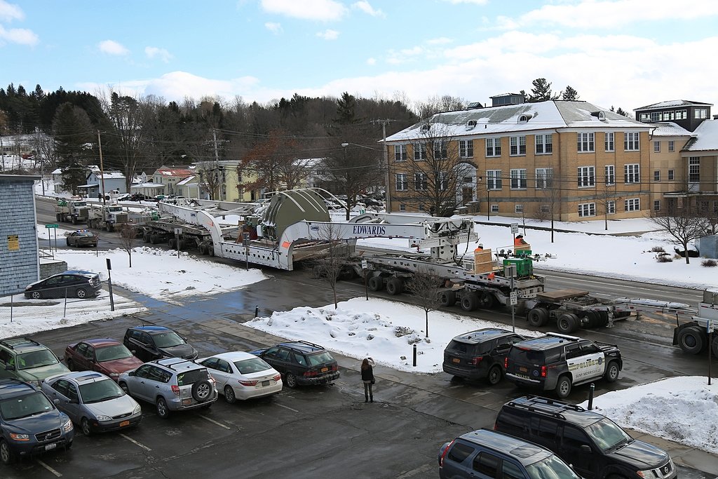 See how crews move 175-ton turbine across CNY (Hint: Very, very slowly)