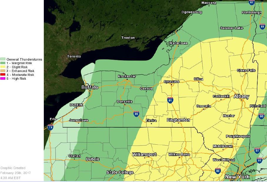 Severe storms possible today in Upstate NY with hail, high winds, flooding