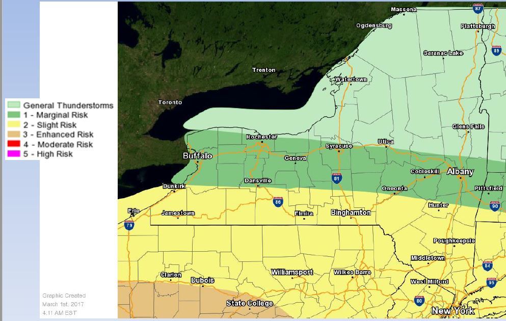 Upstate NY at edge of storm bringing high winds, hail to Northeast