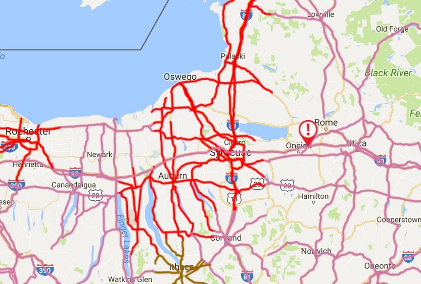 CNY roads are snow covered, slippery for morning commute