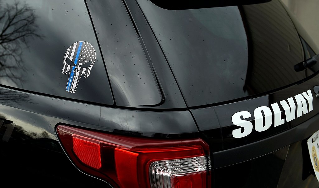 Solvay police: Punisher decals stay; they show 'we will stand between good and evil'