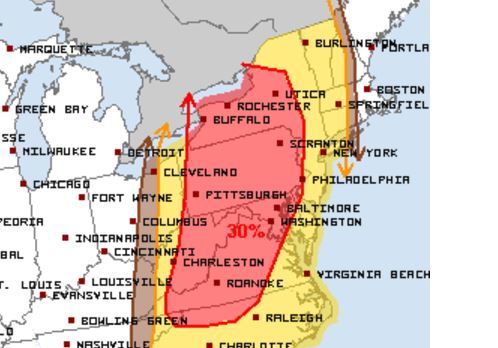 Severe thunderstorm risk rises for Upstate NY: high winds, hail possible