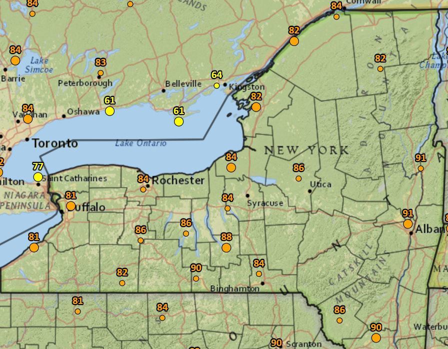 Some Upstate NY cities break heat records today as
