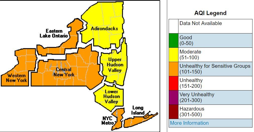 Air quality alerts issued for Upstate NY as heat, sun create high ozone levels