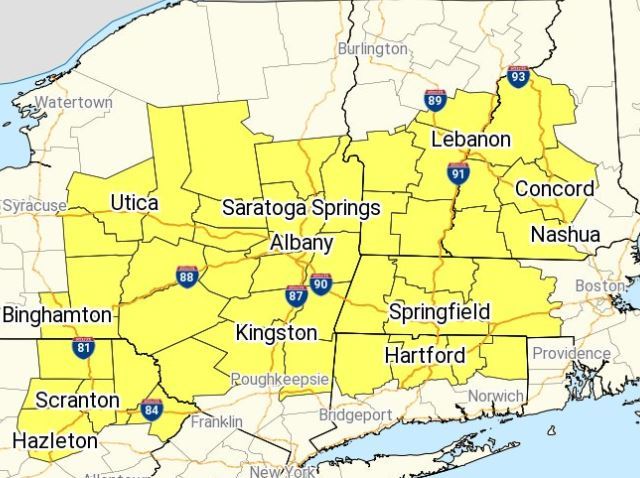 Severe thunderstorm watch issued for Central, Eastern NY
