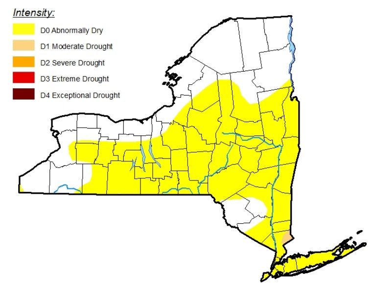 More of Upstate NY abnormally dry, but heavy weekend rain could change that