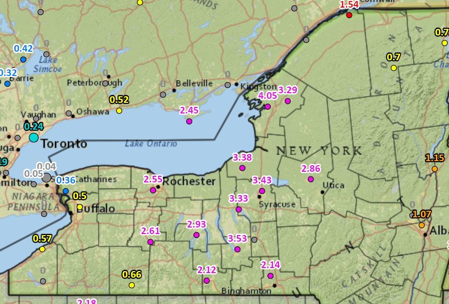 Lake effect rain prompts flood alert in soaked Northern New York