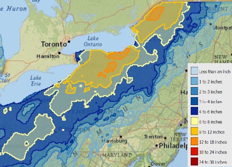 Final snowfall totals in Upstate NY storm: See how much fell near you (chart)