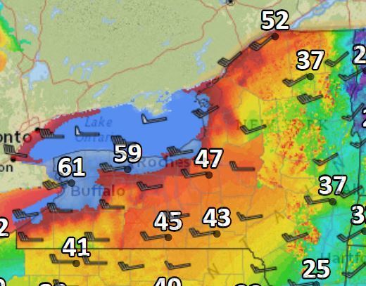 65 mph wind gusts possible in Upstate NY: power outages likely