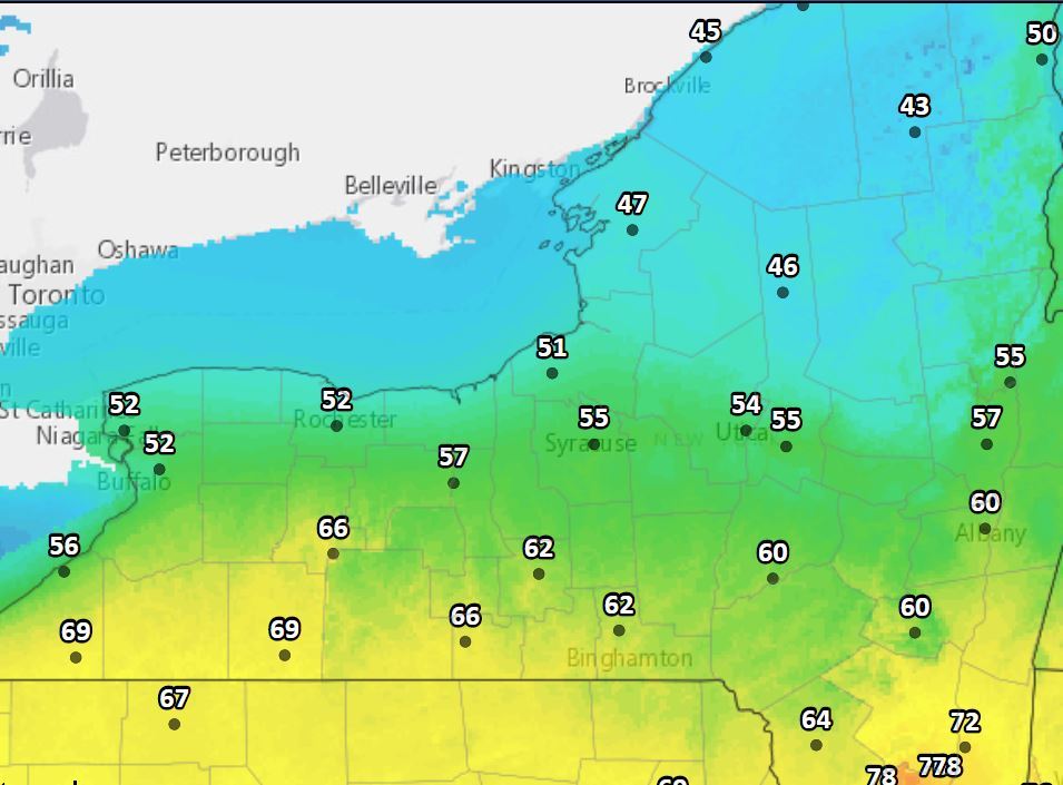 That warm front for Upstate NY? It might not be so warm after all