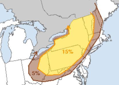 50 mph winds, hail, and maybe even a tornado possible in Upstate NY today