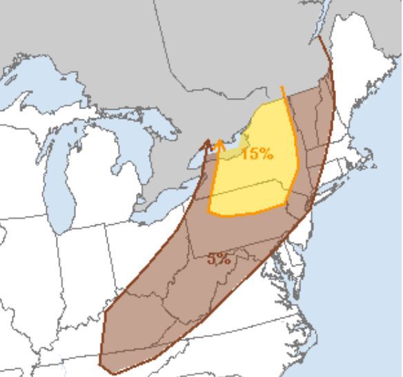 Severe storms possible this week in Upstate NY; damaging winds possible