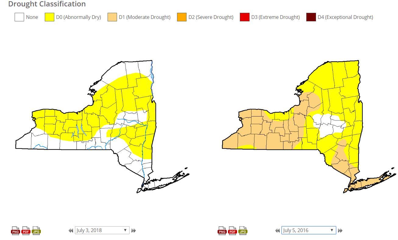 Upstate NY has been very dry, but nothing like it was two years ago
