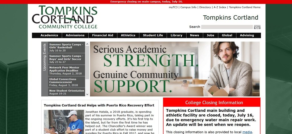 Tompkins Cortland Community College closes buildings for emergency repairs
