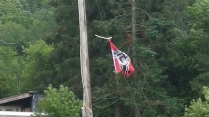 Central NY man removes Nazi flag flying in his yard along Rt. 11