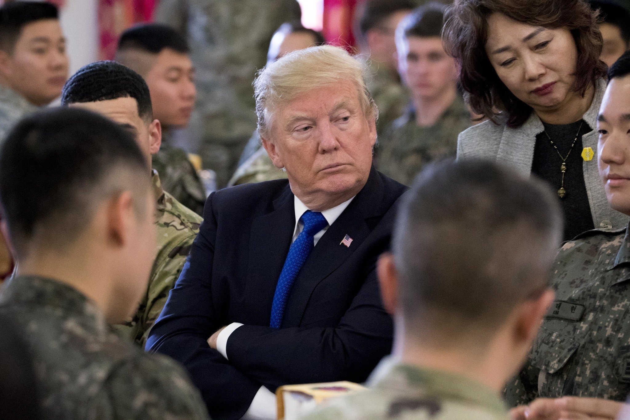 Trump reviews military forces in South Korea, requests $4B from US for support